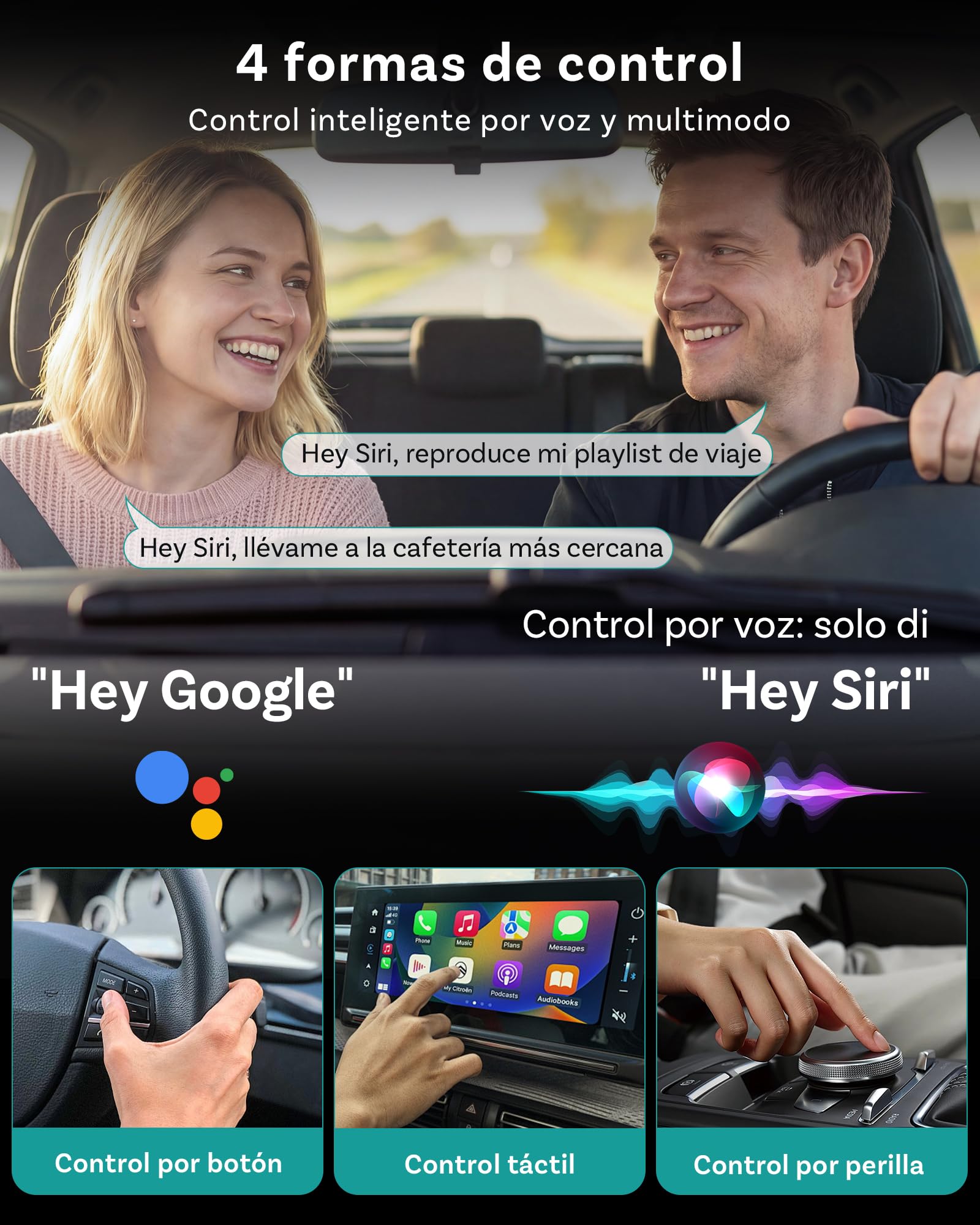 OTTOCAST Mini Nova 2026 Upgraded, Adaptador CarPlay Inalámbrico Android Auto, Diseño Aluminio Compacto, WiFi Doble Banda, Plug & Play USB, para Coches con CarPlay con Cable OEM Desde 2016