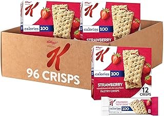 Bar Pastry Crisps, Breakfast Bars, 100 Calorie Snacks, Strawberry (8 Boxes, 96 Count)