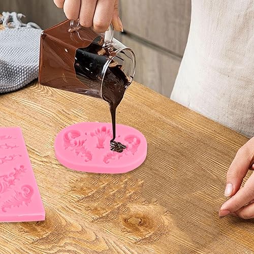 Miniatura 6 de Molde de silicona para manualidades, 5 unidades, estilo barroco, color rosa, para manualidades, molde de encaje de flores, molde de filigrana