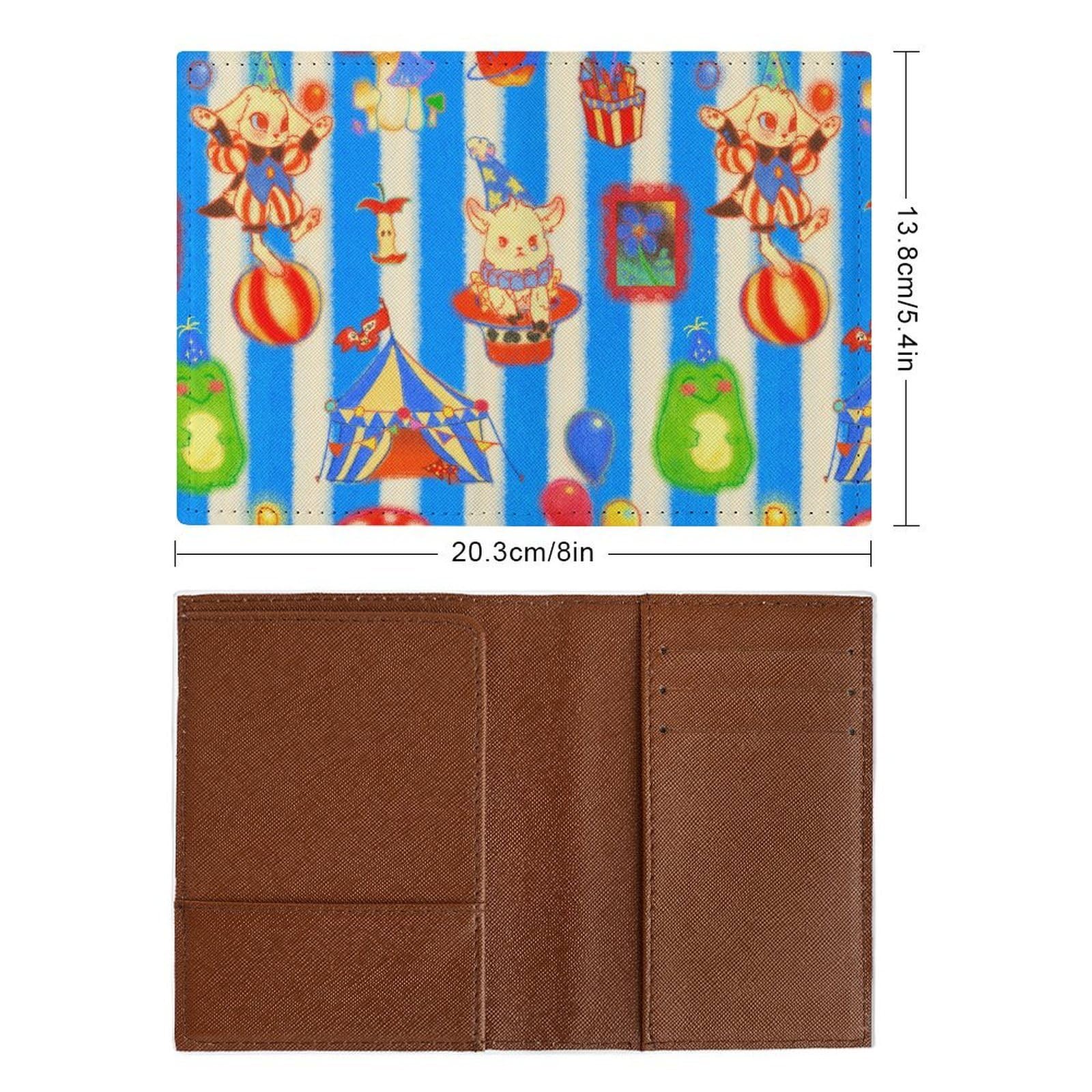 Cartera de viaje de piel sintética para pasaporte, diseño de flores y frutas, Sj-lx075, 8''x5.4'', Clásico