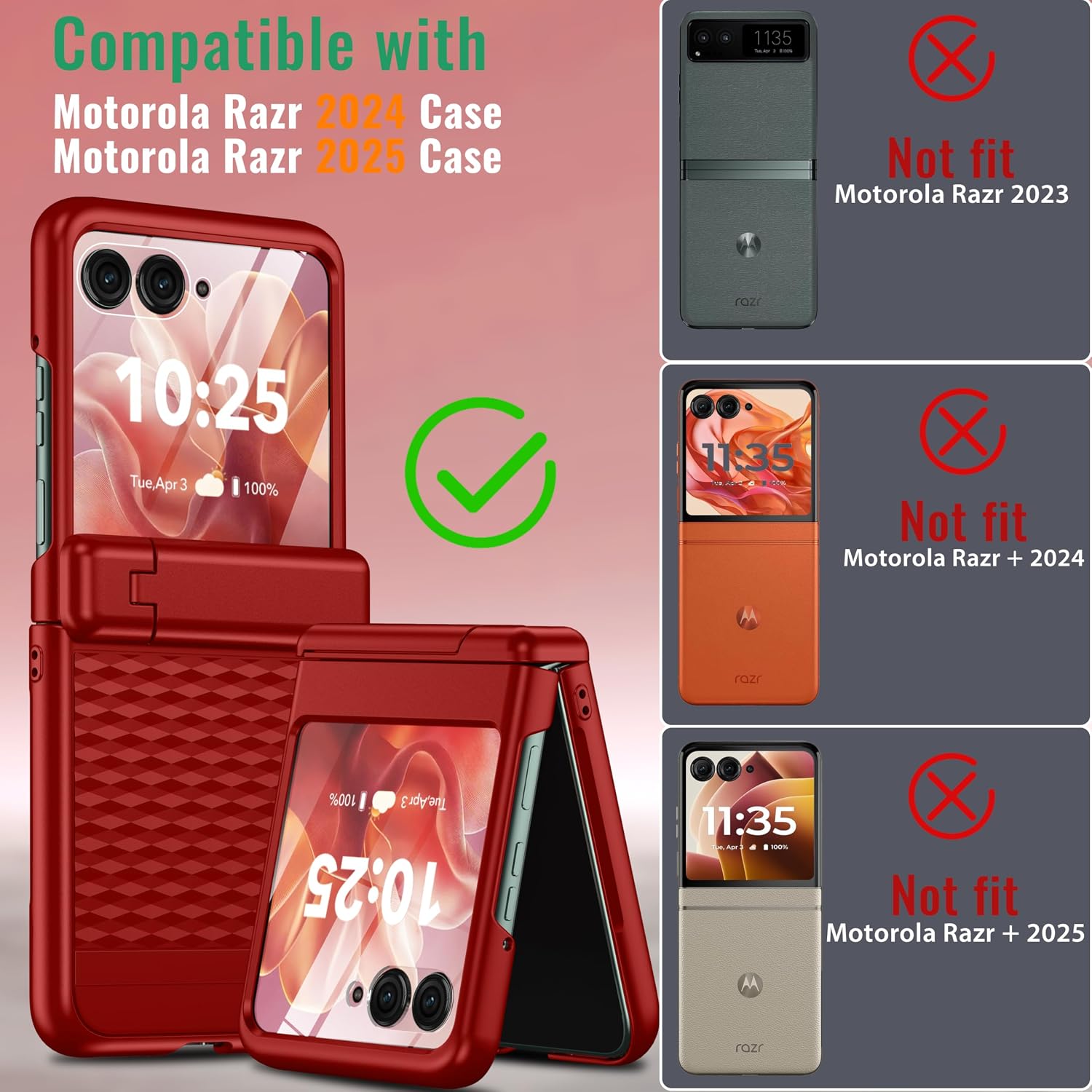 for Motorola Razr 2025/2024 Case,Hinge Protection & Kickstand image 2