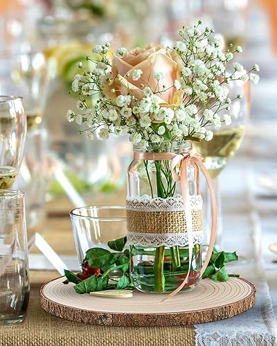 Miniatura 2 de Juego de (10) rebanadas de madera de 9 a 10 pulgadas, centros de mesa de madera para mesas, rebanadas de madera para centros de mesa, rondas de