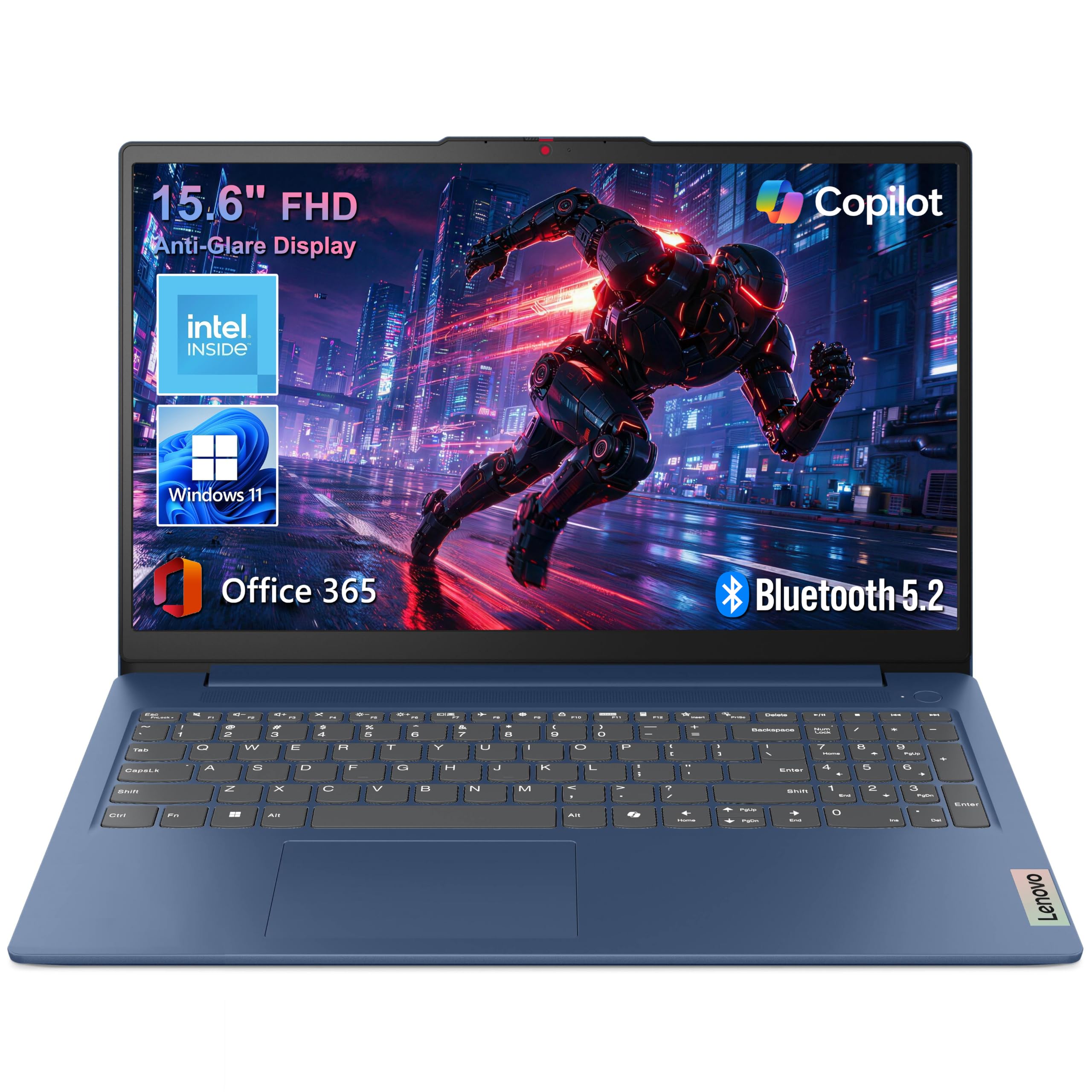 Lenovo 15.6" FHD Essential Laptop, Intel Processor, 8GB DDR5, 128GB Storage