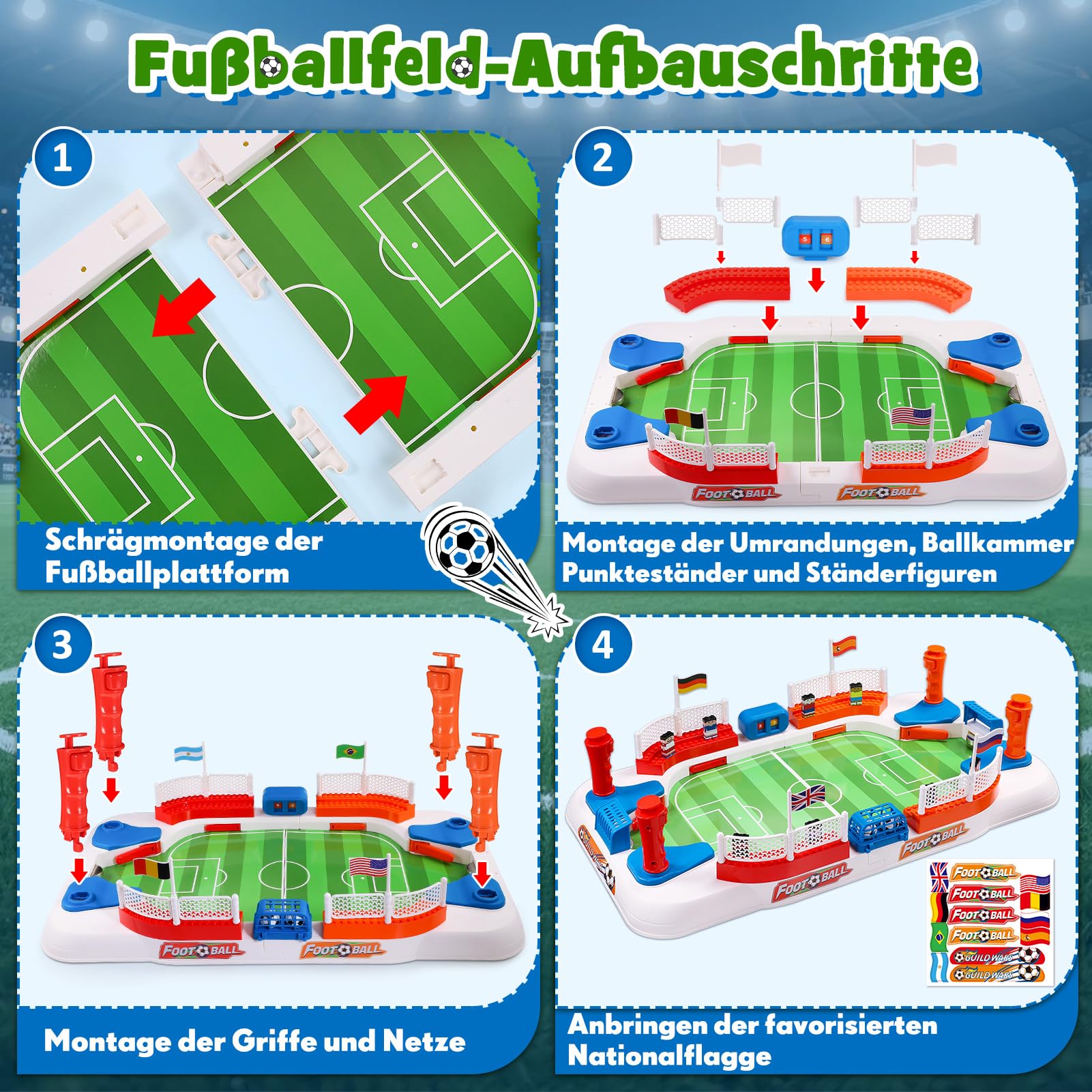 Mini-Tischkicker Kinder Tischfussball Spiel - Messi Fußball WM 2026 Geschenke Jungen | Familien-Brettspiel & Partyspaß für Groß & Klein