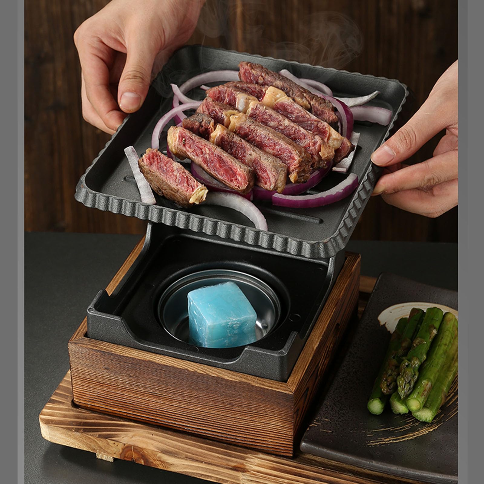 Parrilla portátil coreana japonesa para barbacoa, cocina de mesa, estufa de alcohol para comedor, camping y uso al aire libre, perfecta para reuniones familiares