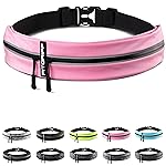 Fitgriff Running Belt for Men & Women - Secure Jogging Pouch for Phone, Keys & Essentials - For All Cell Phones (Pink, 33.5 - 47.5 Waist Size)