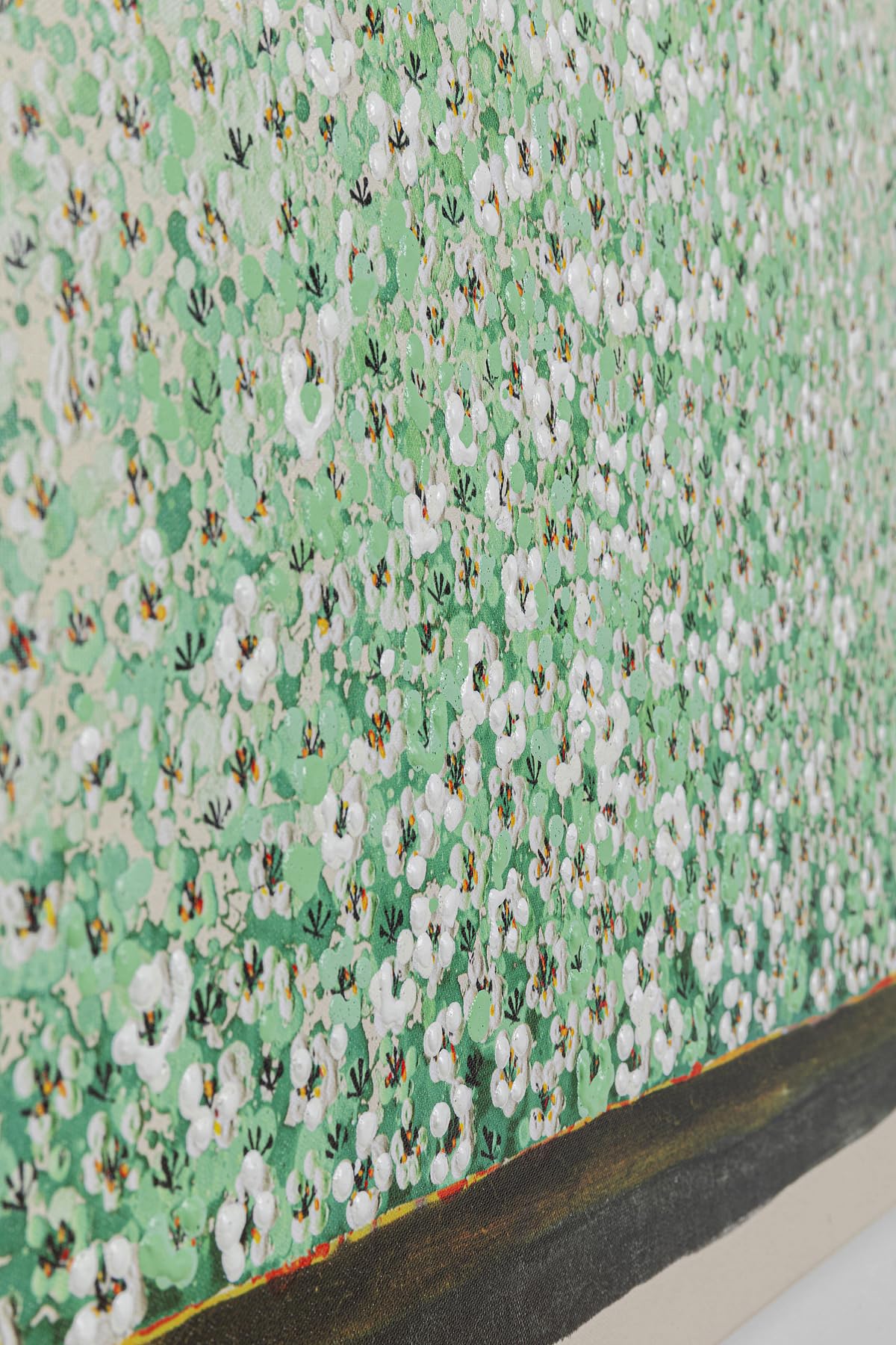 Kare Design Quadro Acrilico Su Tela Flower Boat, Verde, 100X80X4 cm | Tela su legno massello, motivo barca con fiori, Soggiorno, Corridoio, Studio, Stile Asia