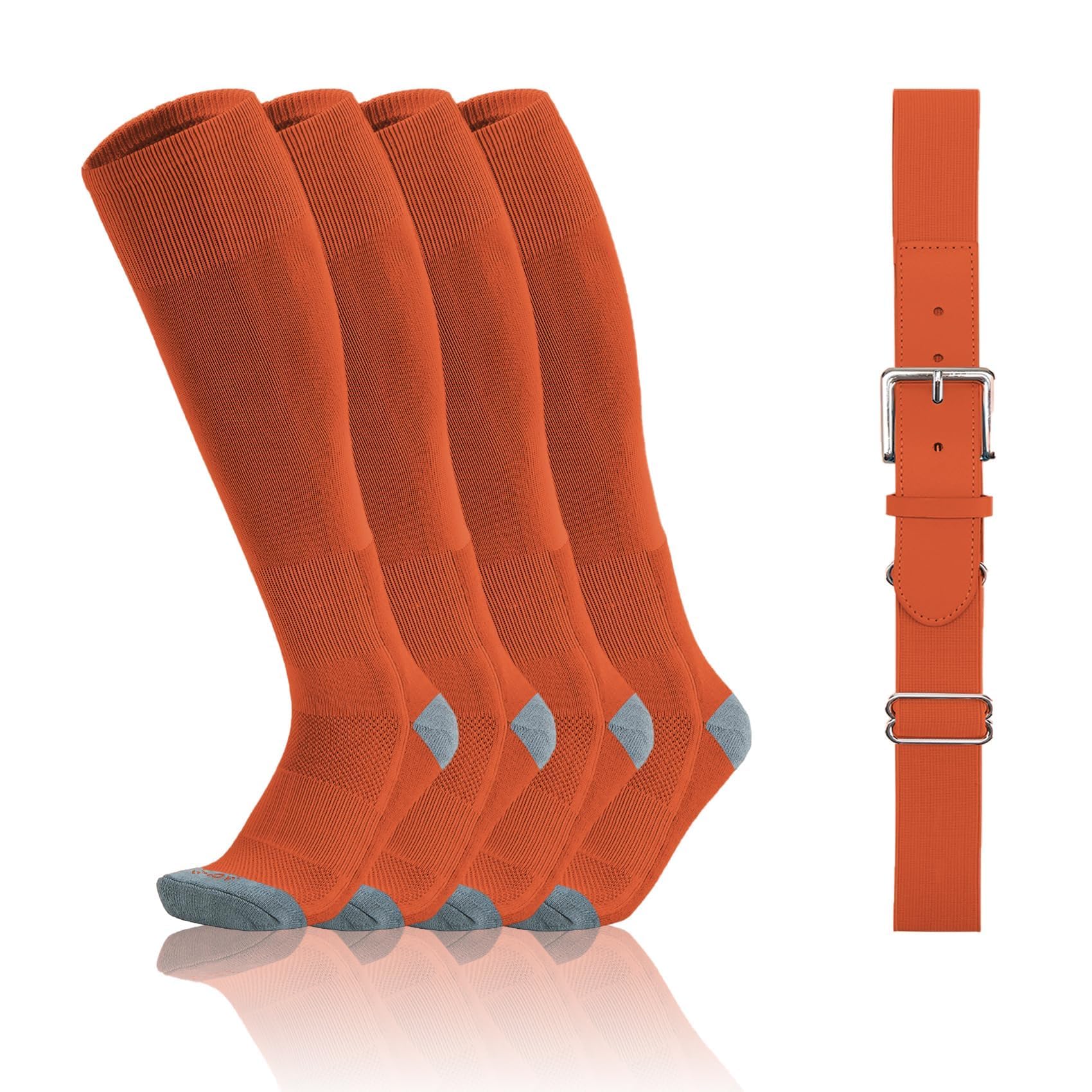 QBK Toddler Baseball Socks And Belt Youth Softball Tee Ball Combo Set