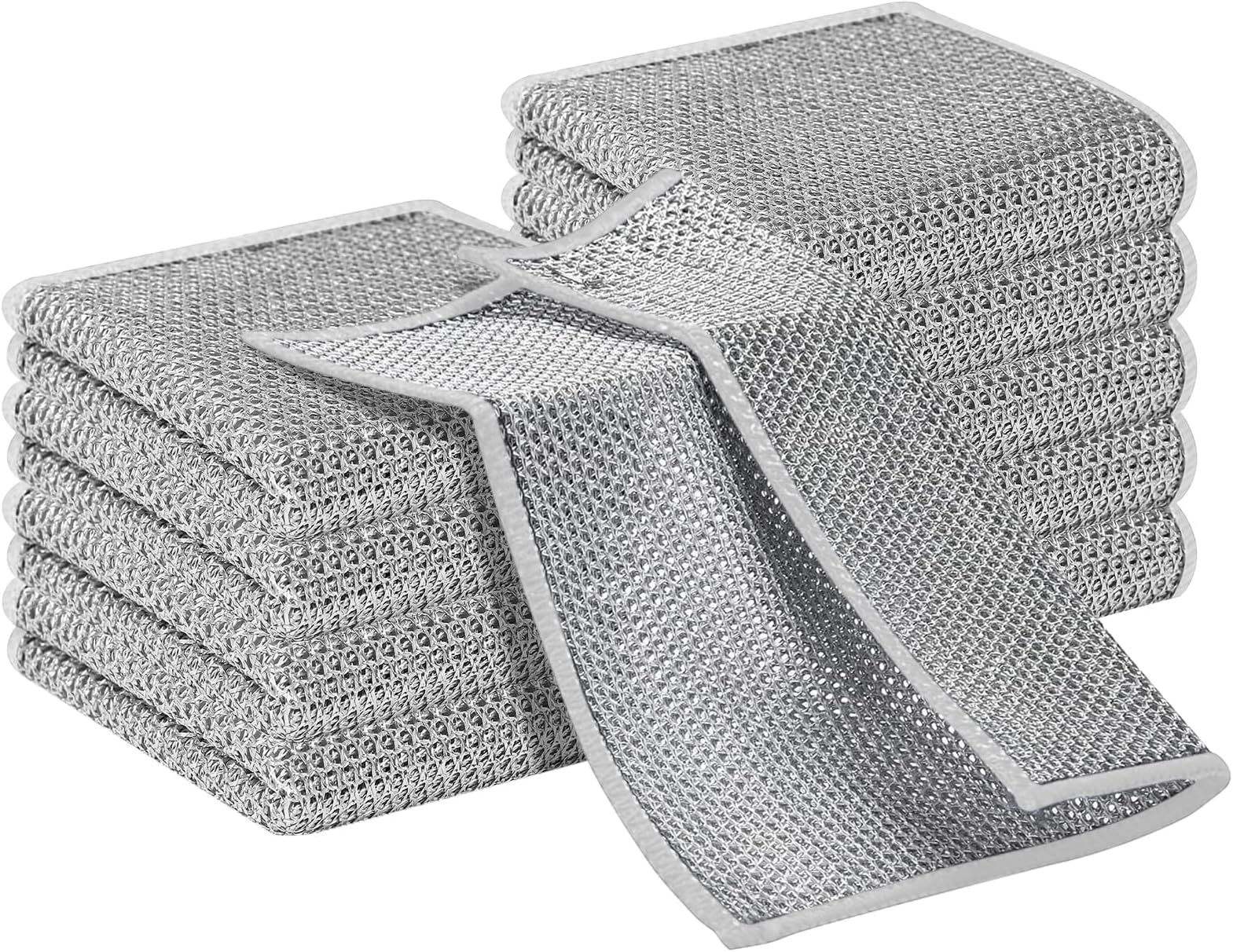 Wire Miracle Cleaning Cloths - 10PCS Wire Dishwashing Rag, Multipurpose Wire Cleaning Cloths for Wet and Dry, Non-Scratch Wire Dishcloth, Steel Wire Wash Cloth for Kitchen