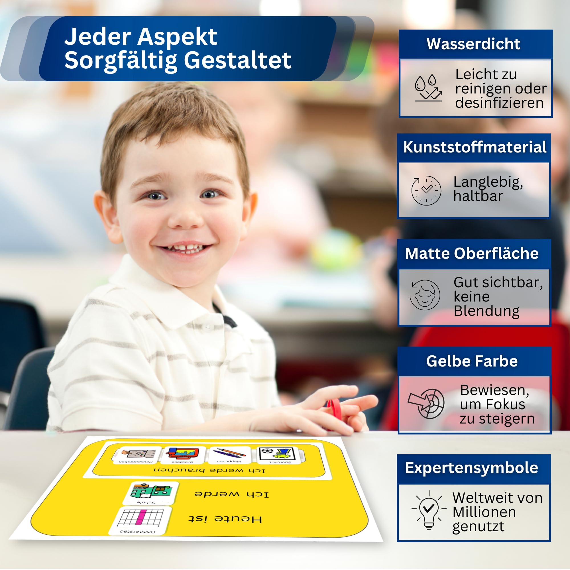 Snack- & Getränke-Auswahlboard Für Autistische Kinder & Erwachsene – Inklusive 15 Symbolen, A4, Aus Strapazierfähigem Kunststoff