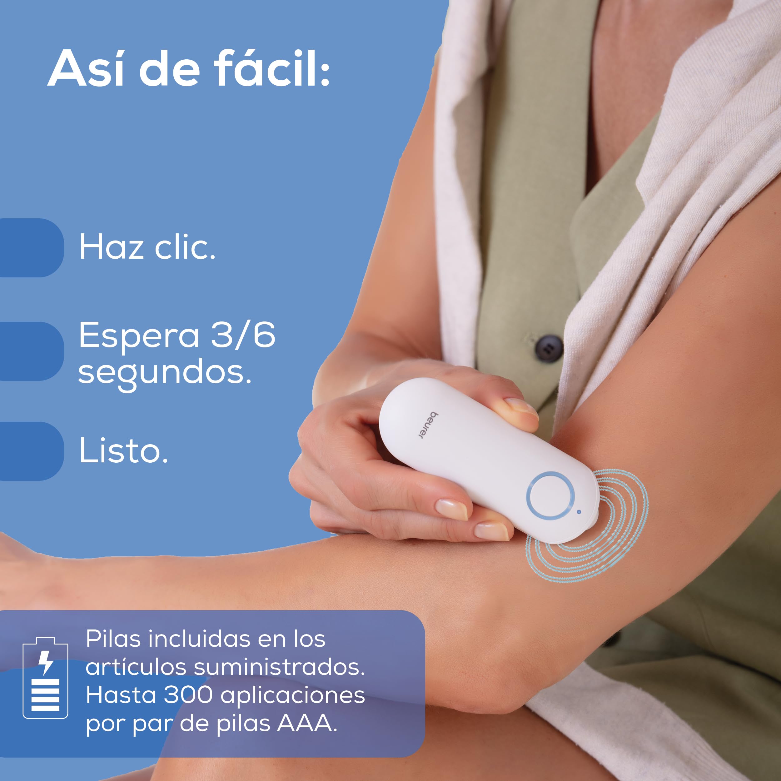 Beurer BiteX Original Dispositivo para el tratamiento de mordeduras y picaduras de insectos BR 60, bolígrafo térmico eléctrico para picaduras de mosquitos que alivia picor, ideal viaje