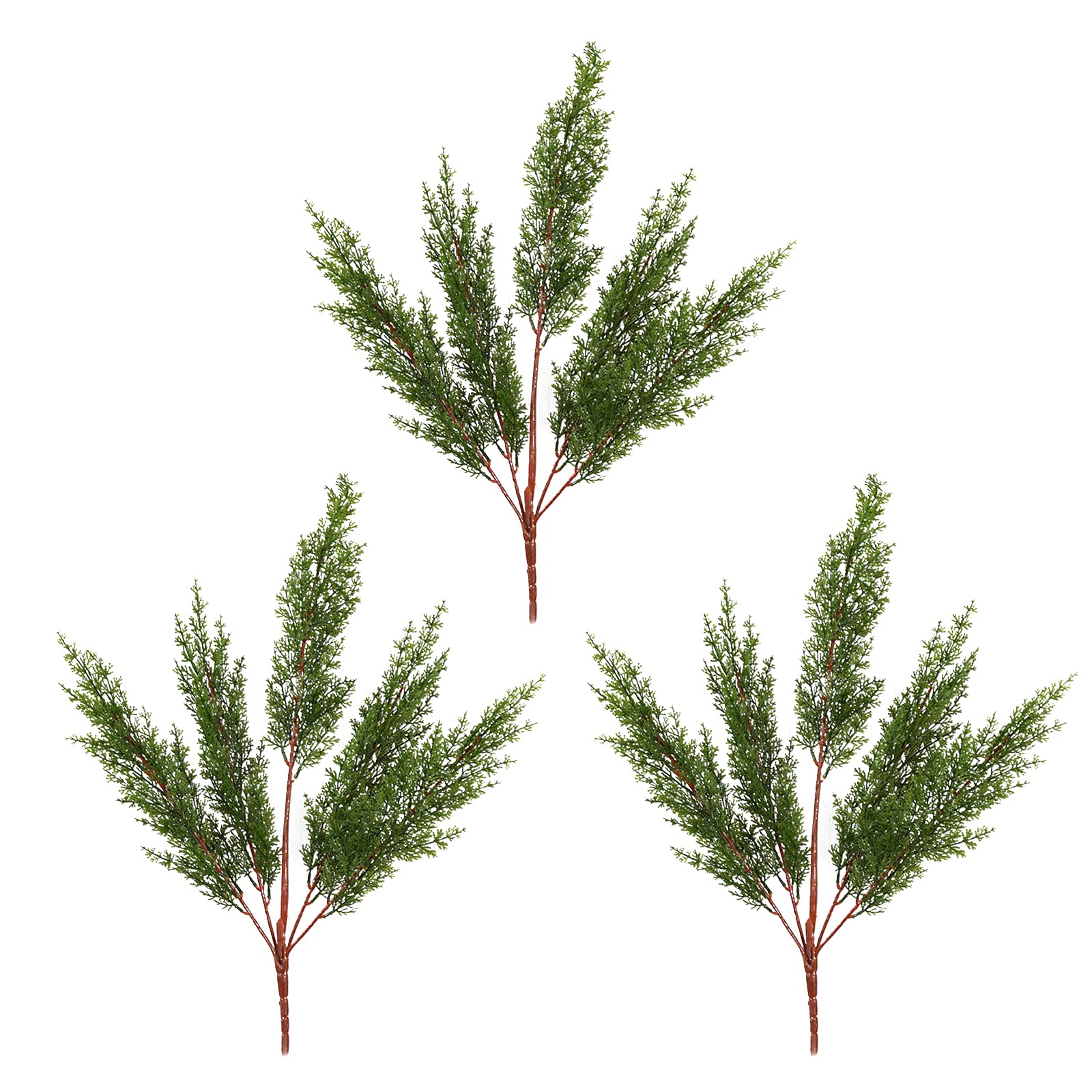 LUZLED 3Pcs Artificial Cypress Branches, 20.5 Inches Long Faux Pine Cypress Stems Picks, Simulation Pine and Cypress Leaves Decorative Branches for Home Decoration