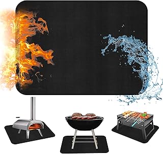 24×31 inches Heat Resistant Grill Mats for Countertop & Table, Fireproof Mats for Outdoor Grill, Portable Charcoal Grill, Gas Grill, Pizza Oven Compatible with Blackstone, Ninja, Black