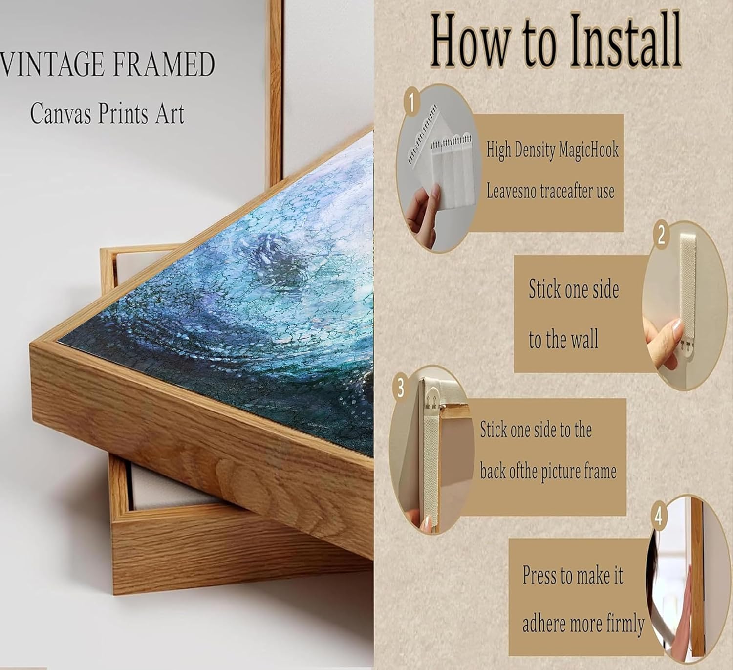 Framed Farm Jesus Christian Canvas Wall Art Hand of God Reaching Into Water Picture Bible Christ Religion Painting Wall Decor Poster Print for Living Room Bathroom Bedroom Church Home Decoration