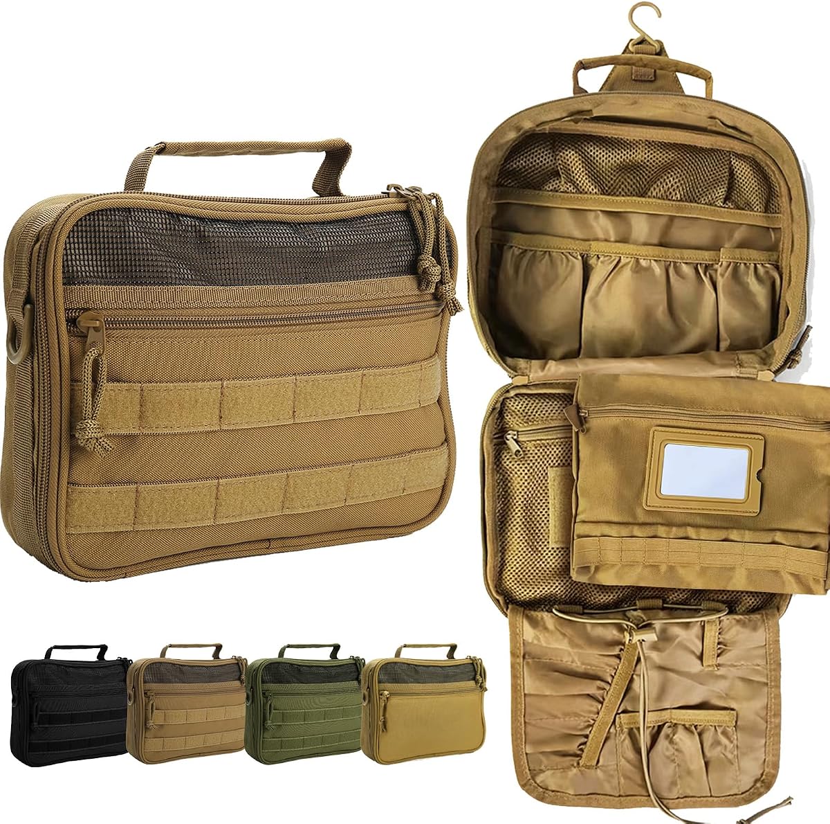 Hanging Toiletry Bag for Men,Men's Travel Essential,Travel Dopp Kit | Mens Toiletry Bag with Hook,Travel Bag for Toiletries,Mens Toiletries Travel Bag,Travel Hygiene Shaving Bathroom Bag -Brown