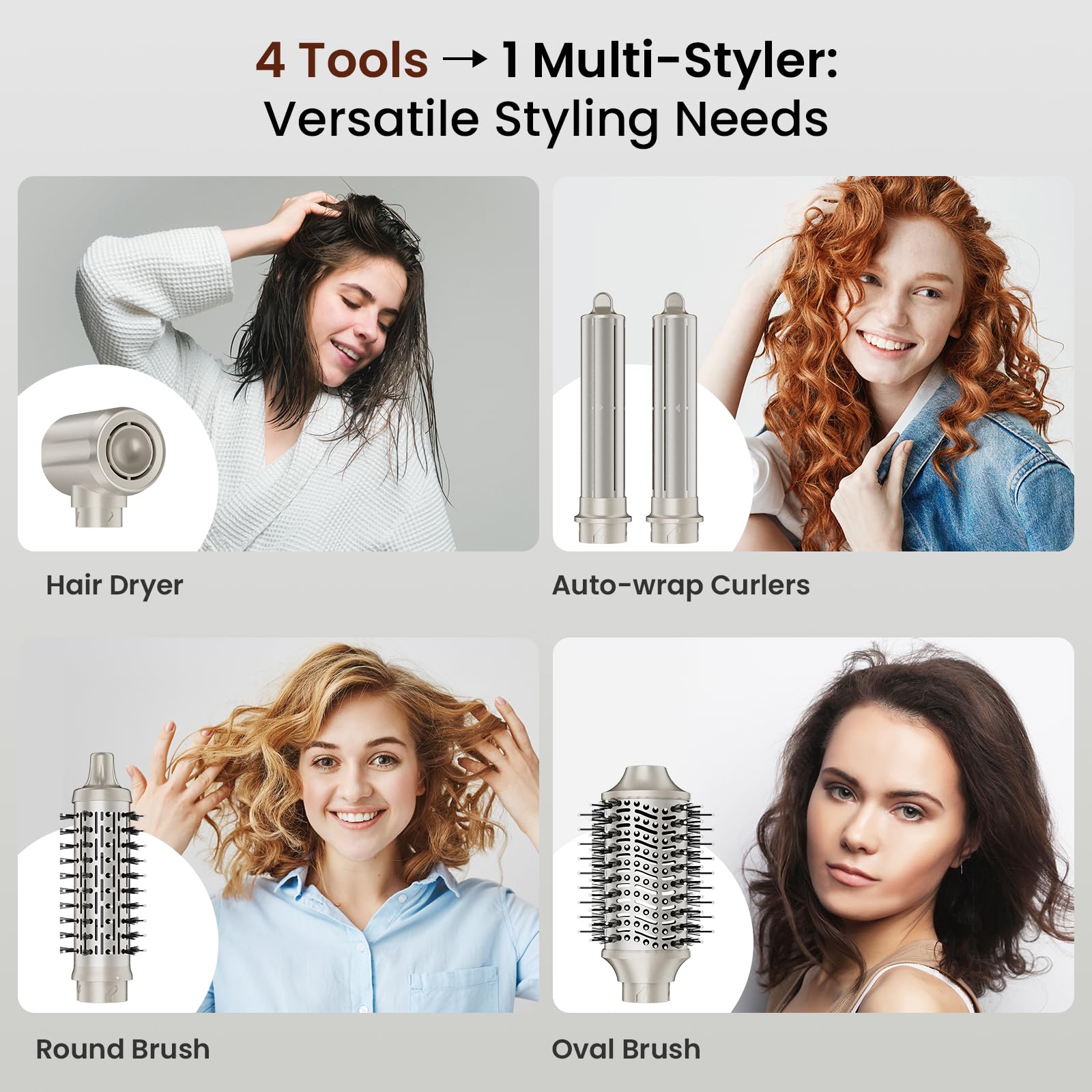 MESCOMB 5 in 1 Airstyler Hairstyler Hochgeschwindigkeit Rundbürstenföhn Auto-Wrap Lockenstab Schnelltrocknend Volumen Locken Glätten