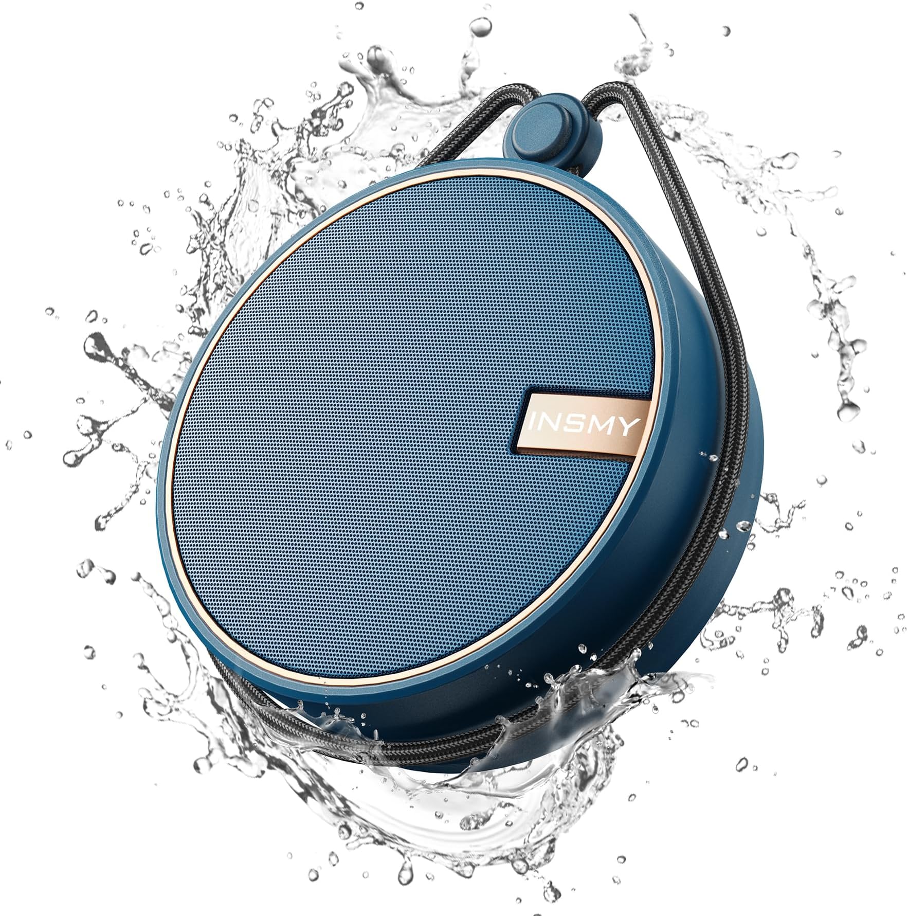 INSMY C12 IP67 Waterproof Shower Bluetooth Speakers Portable Small Speaker | Speakers Bluetooth Wireless,Loud Clear Sound,Support TF Card,Suction Cup,for Outdoor Kayak Canoe Beach Gift(Navy)
