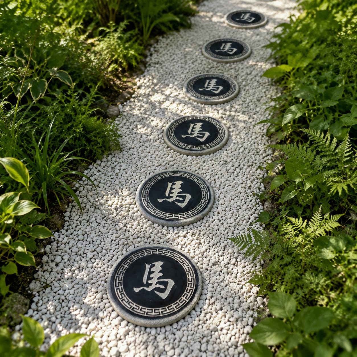 Pietra da Calpestio Scacchi Cinesi, Cavallo - Taglia Media | composito resistente, sign scacchi cinesi, superficie antiscivolo, per giardino, cemento, per patio