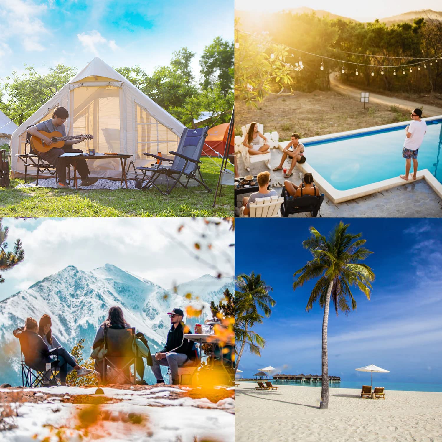 ROCK CLOUD Folding Beach Chair Portable Low Chairs For