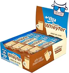 Chocowheyfer, Mais Mu, Wafer Proteico Sabor Doce de Leite, 6g de Proteína, Zero Açúcar, Display com 12 Unidades