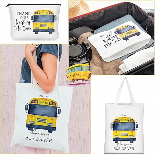Miniatura 7 de Unittype 4 piezas de regalos de Navidad para conductores de autobús escolar, incluyendo bolsas de mano y bolsa de maquillaje para mujer, regalos de
