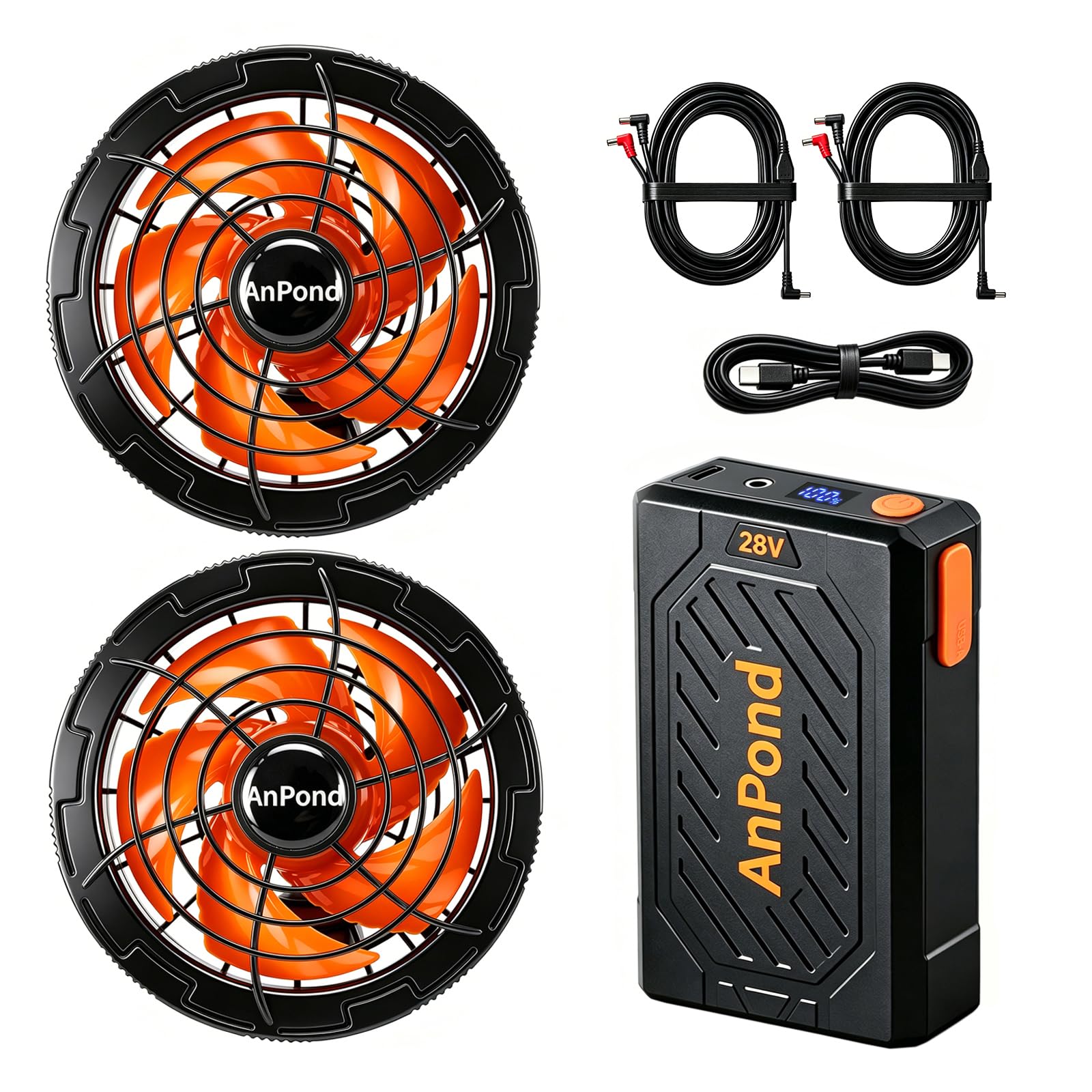 新品　AnPond 28V ファン、バッテリーセット Amazon.co.jp: [AnPond] 空調作業服 ファンバッテリーセット【28V超高