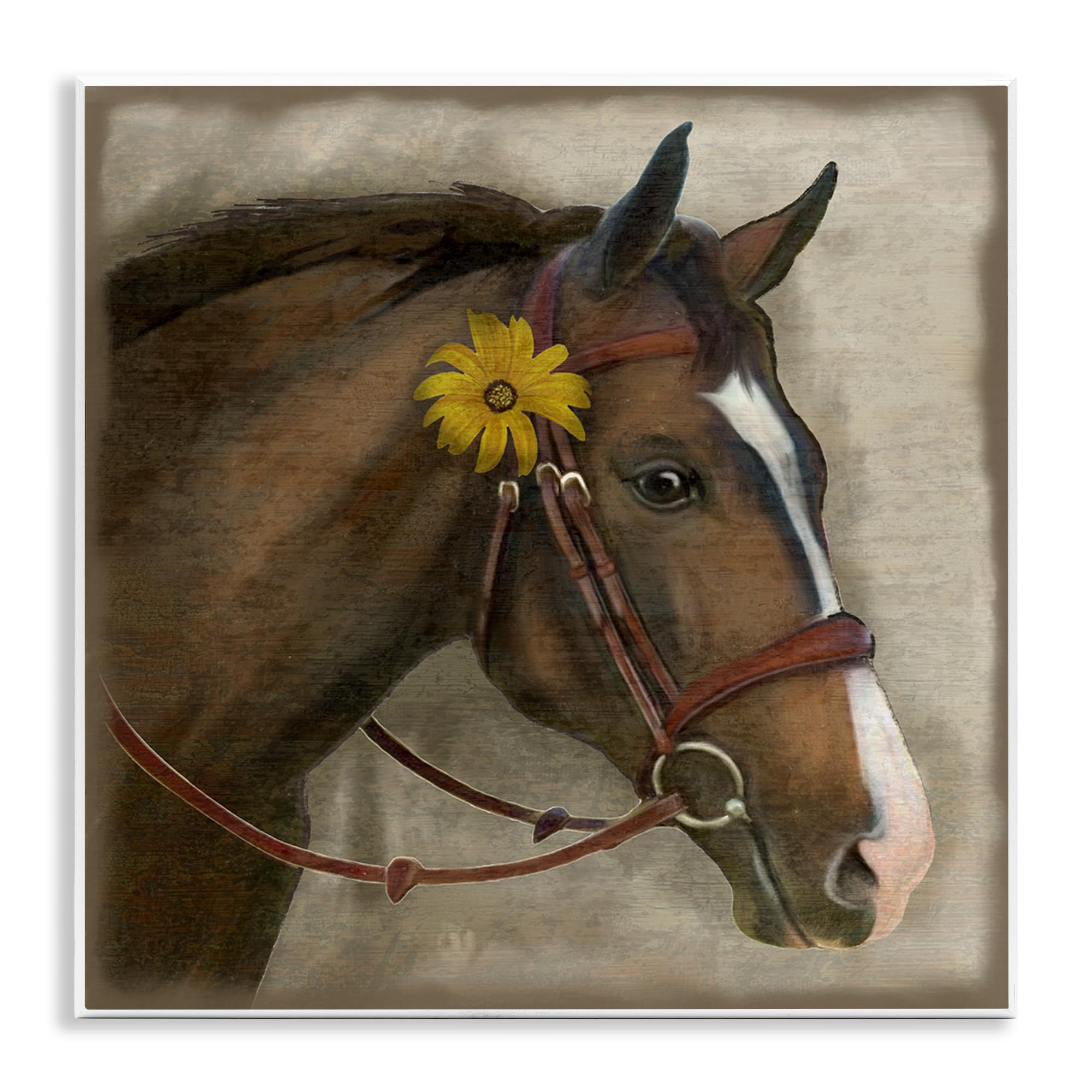 'Barnyard Horse with Daisy'| Wall Plaque Art
