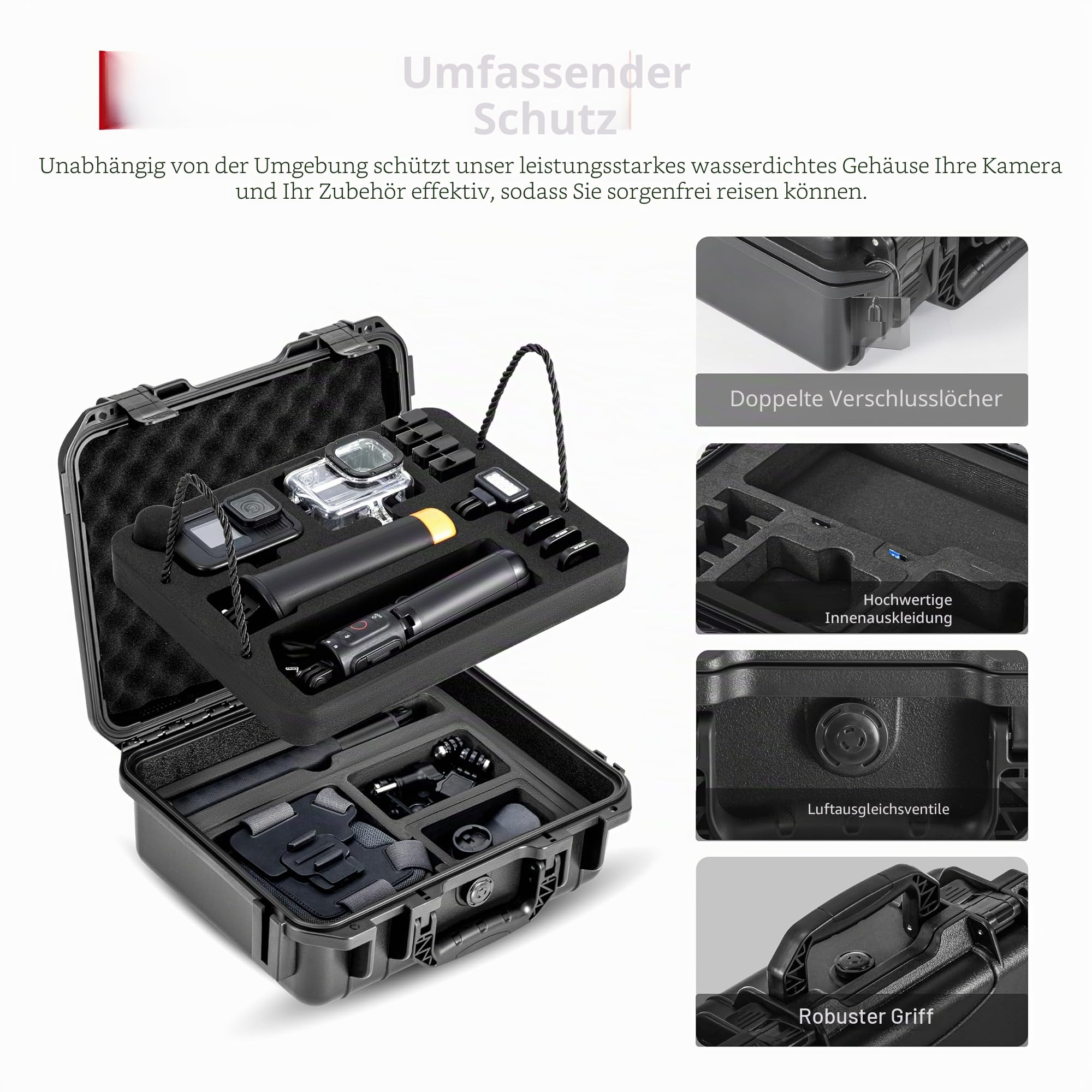 Koffer Tasche Hartschalen Organizer für GoPro Lit Hero 13/12/11 Zubehör
