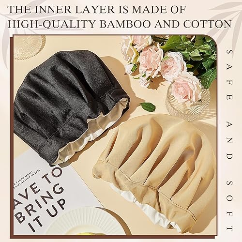 Miniatura 4 de Paquete de 2 piezas de aceite de ricino para cabello, paquete de aceite de ricino reutilizable para cabeza, almohadilla de compresión de aceite de