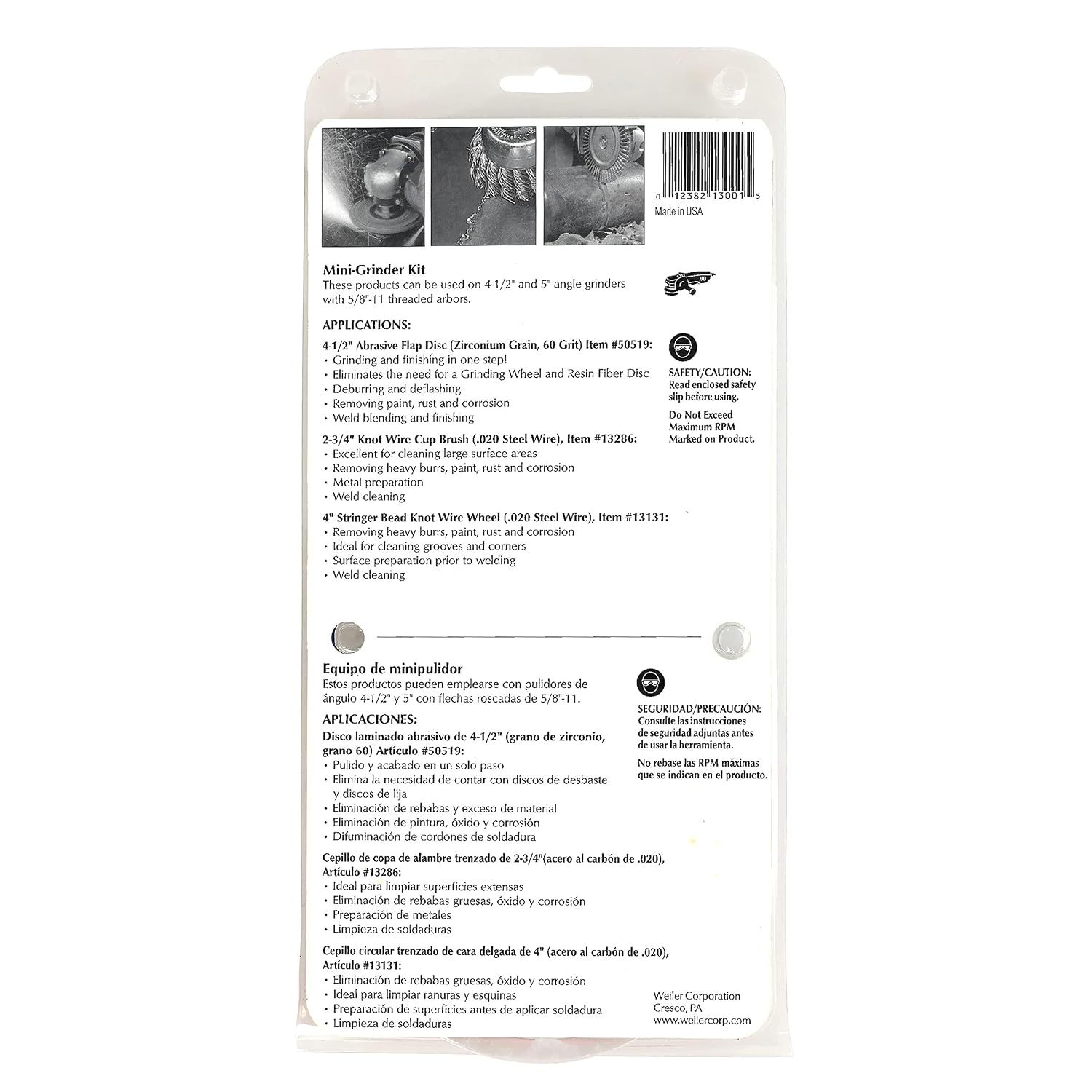 Weiler 13001 Angle Grinder Accessory Kit, Made in the USA