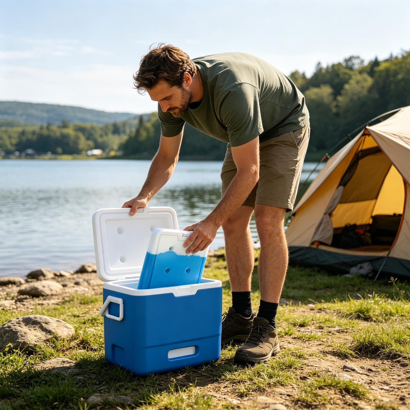 Kühlakkus für Lunchboxen Wiederverwendbar Tragbar 2 Stück Langanhaltend Mit | Kühlblöcke Für Lunchboxen, Brotdosen Geeignet für Büro, Zuhause, Reise, Picknick, Camping, Wandern und Angeln