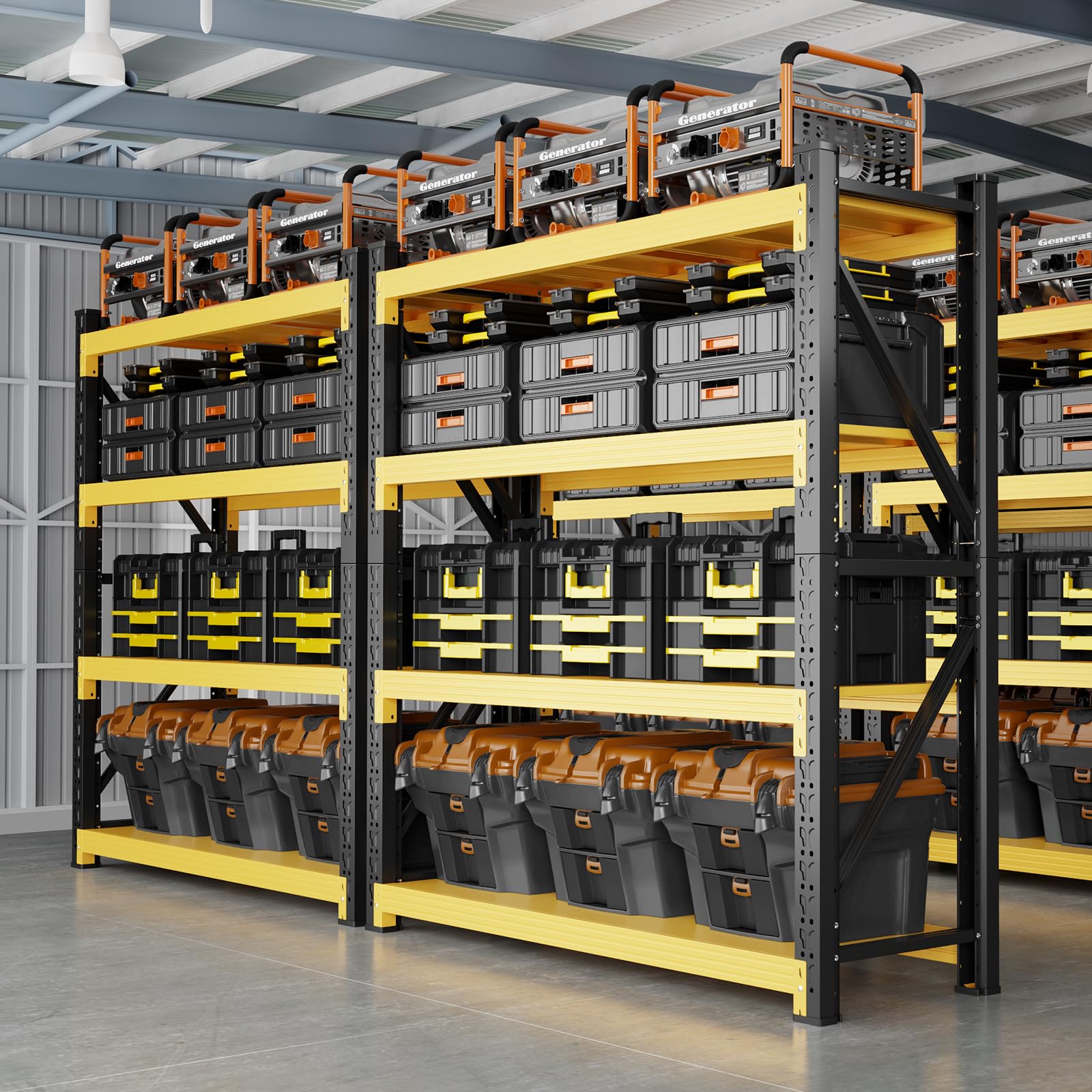 4800LBS Heavy Duty Shelving Units, 4 Tier Adjustable Metal Utility Shelf, 78.7"H Garage Storage Shelves Organization Rack for Industrial, Warehouse,