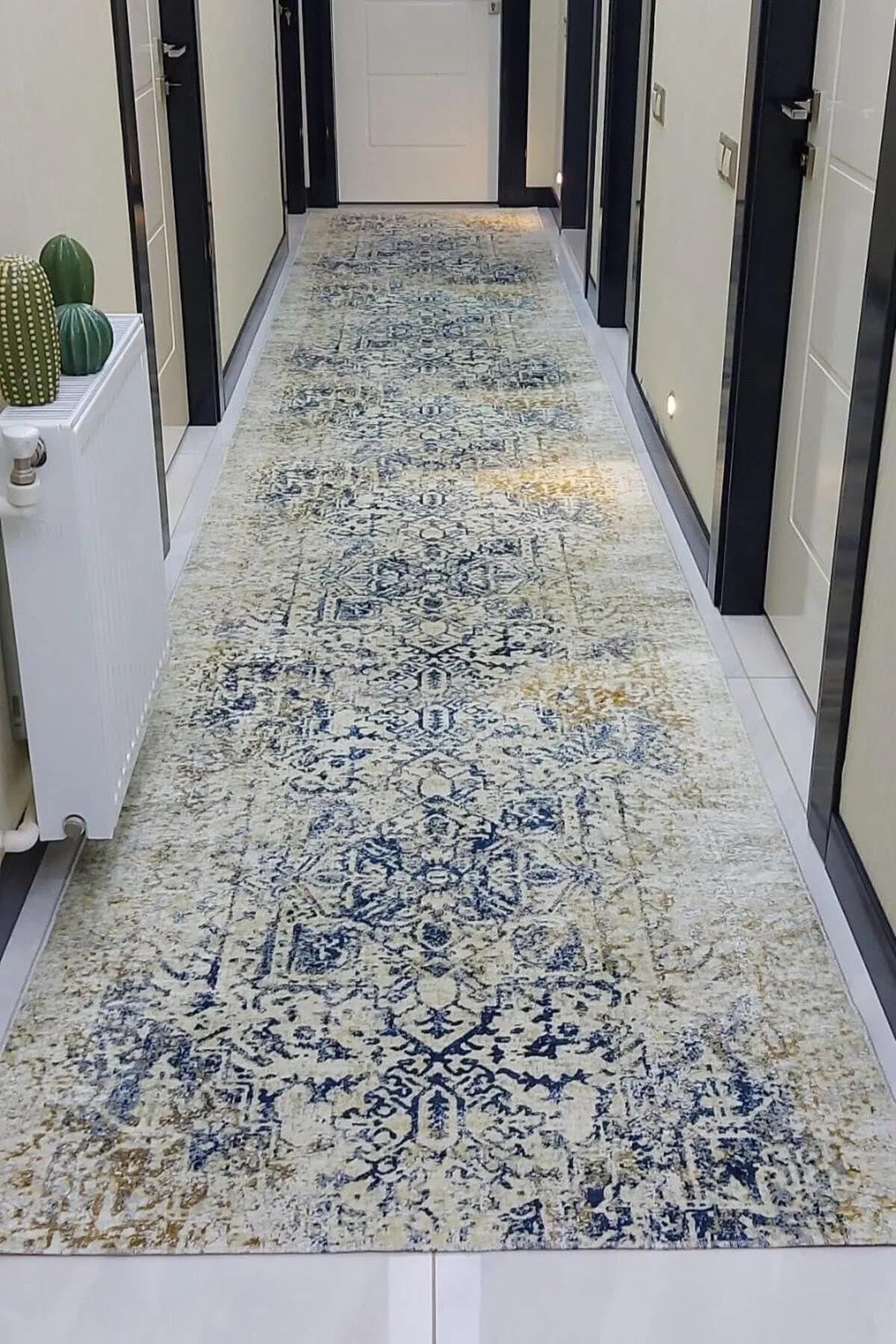 Monnhein Çok Renkli Yolluk Hios - Yıkanabilir, Kaymaz Taban, Dijital Baskılı, Leke Tutmaz, İnce Hav, Modern Koridor, Mutfak, Antre ve Salon için Dekoratif Yolluk