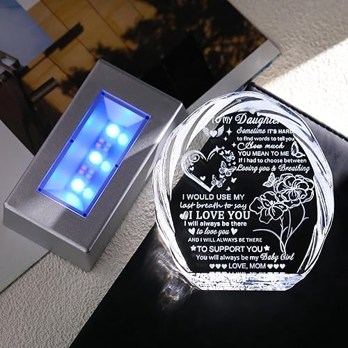 Miniatura 11 de Regalos para hija de mamá papá, regalos de cumpleaños para el día de la madre para hija adulta, recuerdos de cristal para mi hija, regalo de Regalos