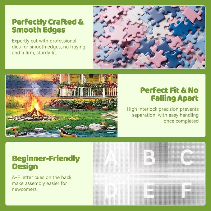Puzzle de 300 piezas para adultos, tema lago y gato, 20.5x15 in miniatura 4