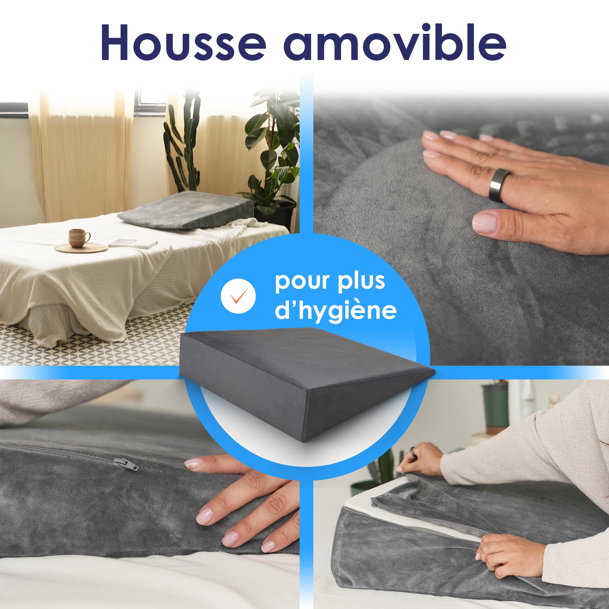 DYNMC you Coussin cale 80 cm – Soutien Ergonomique pour lit, canapé, Dos, Jambes ou Assise – Coussin Confortable pour Adultes (Gris, 80 cm)