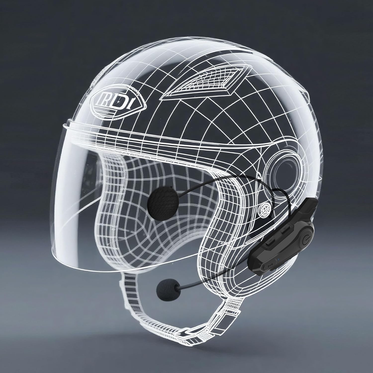 Motorcycle Bluetooth Headset Wireless 2-Way 400M Dirt Bike Helmet Intercom with CVC Noise Cancellation Stereo Music IPX6 Waterproof for Half/Open Face Helmet E1