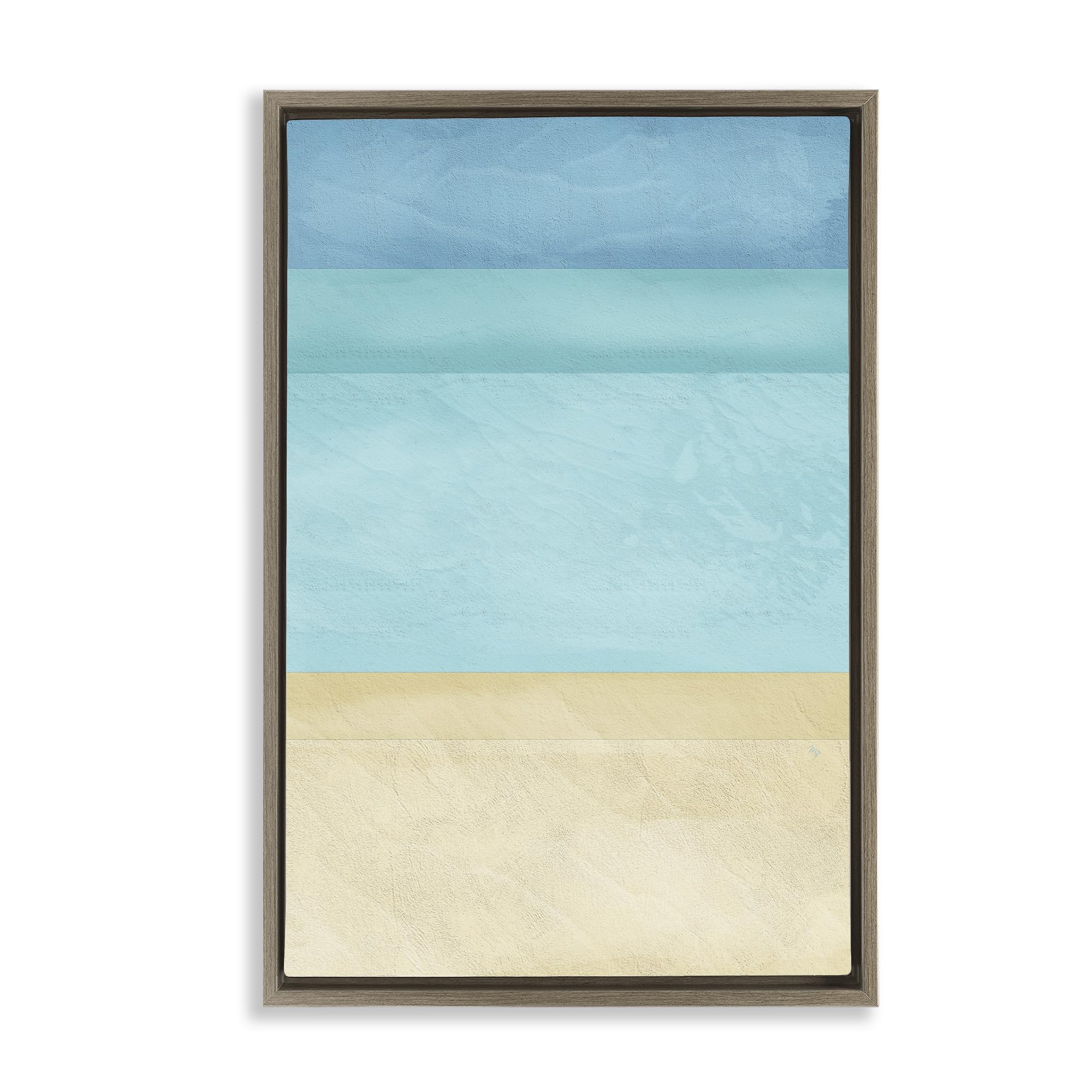 'Abstract Beach Coastal Color Block'| Floating Frame Canvas Art