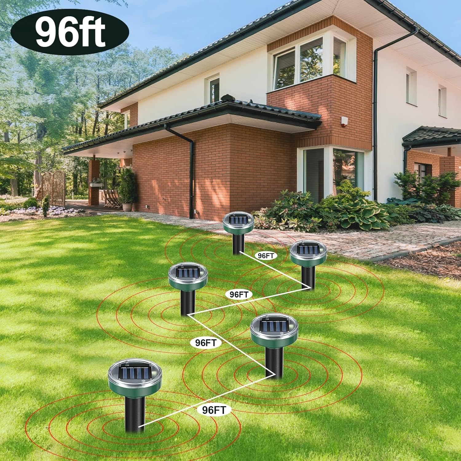12 Stück Schlangenabwehr für Hof, Maulwurfschreck, Solar Ultraschall, Murmeltiere, Stinktiere, Wühlmaus, Kaninchen, Nagetierabwehr im Freien für Rasen, Garten & Hof
