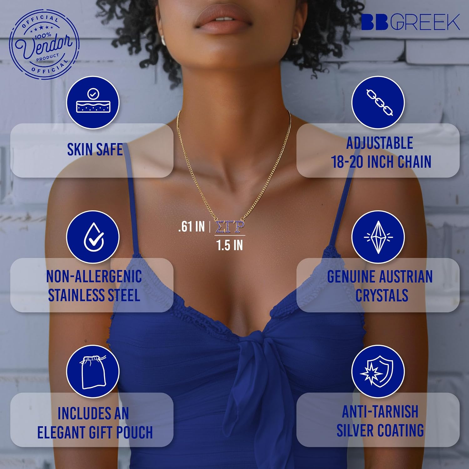 Bad Bananas BBGreek Sigma Gamma Rho Sorority Paraphernalia - Official Vendor - Necklace - Greek Letters - Image 2