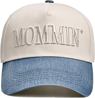 Mommin Trucker Hat, Mom Hat, Embroidered Vintage Two Tone Mommin Hat | Trucker Hats Women, Christmas Stocking Stuffers for Women, Mothers Day Gifts for Mom Wife, Adjustable Mommin Hat