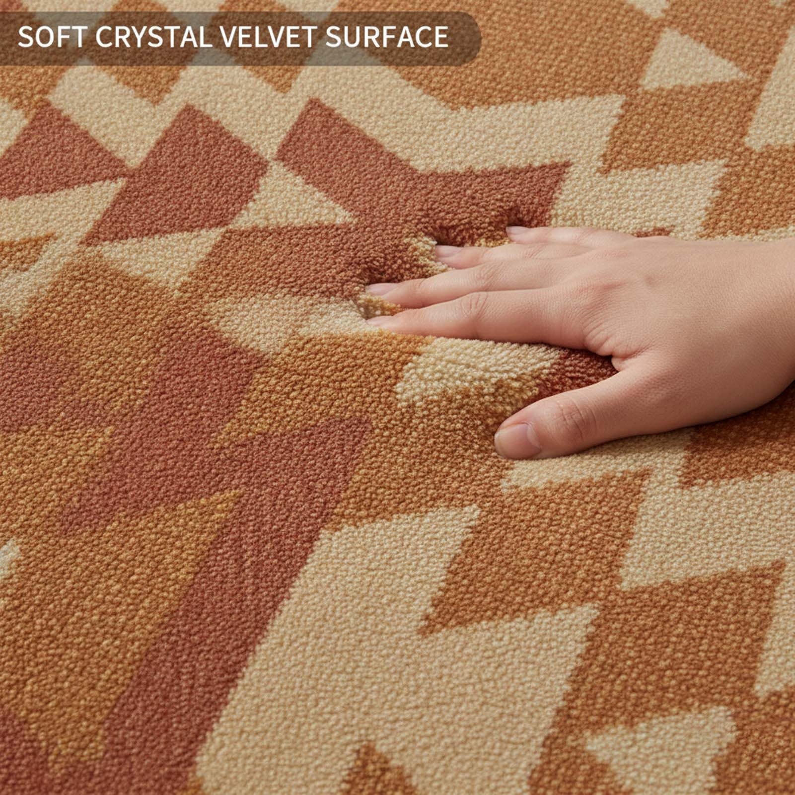 Tapis Pliable pour Intérieur et Extérieur, Tapis de Sol Antidérapant, Tapis en Velours Cristal Lavable, pour Table de Terrasse, Balcon, Jardin, Camping, Véranda, Salon