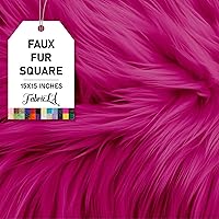 Vista 99 de FabricLA Cuadrado de piel sintética lanuda – 30 x 30 pulgadas precortado – Utiliza tela de piel sintética para bricolaje, decoración de piel