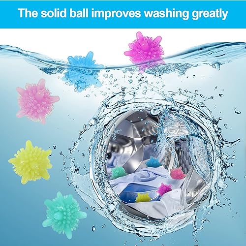 Miniatura 4 de Removedor de pelo de mascotas para lavandería, 9 unidades no tóxicas para eliminar pelusas, bolas de lavado reutilizables, secador de pelo de