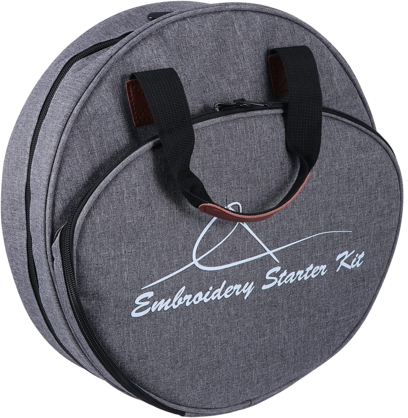 ARTIBETTER DIY Embroidery Material Kit Storage Bag Craft Bag Organizer Tote Container Grey