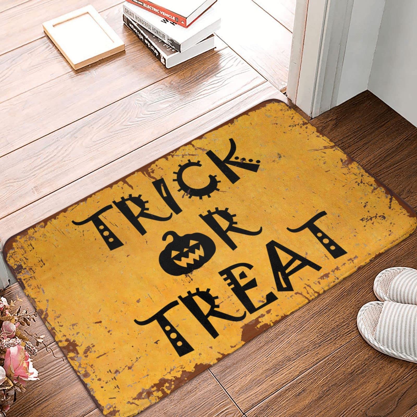 Felpudo divertido de Halloween con calabaza decorativa de 40x60 cm para suelo