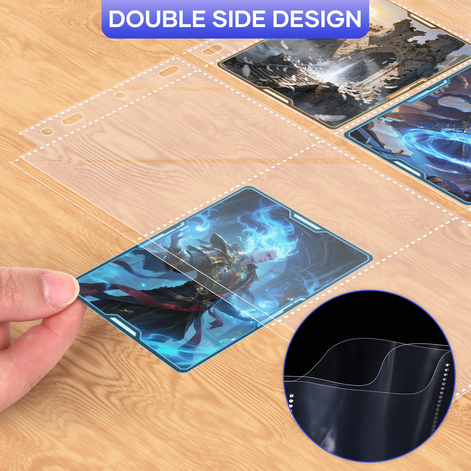 Amazon.com: Tioplior 120 Pack 9 Pocket Double Side Card Sleeves Binder  Sheets Holds 2160 Cards,Trading Card Binder Sleeves for 3 Ring Binder, Card  Sleeve Pages fit for Baseball, Football, Business, Cards :