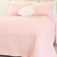 Vista 2 de Cmfshape Juego de colcha de 3 piezas tamaño Queen, juego de edredón clásico con costuras geométricas, juego de funda de cama de microfibra suave