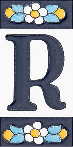 Merola Tile Sevillano Flora Address Letters R 2-18" x 4-38" - Azulejo de pared de cerámica
