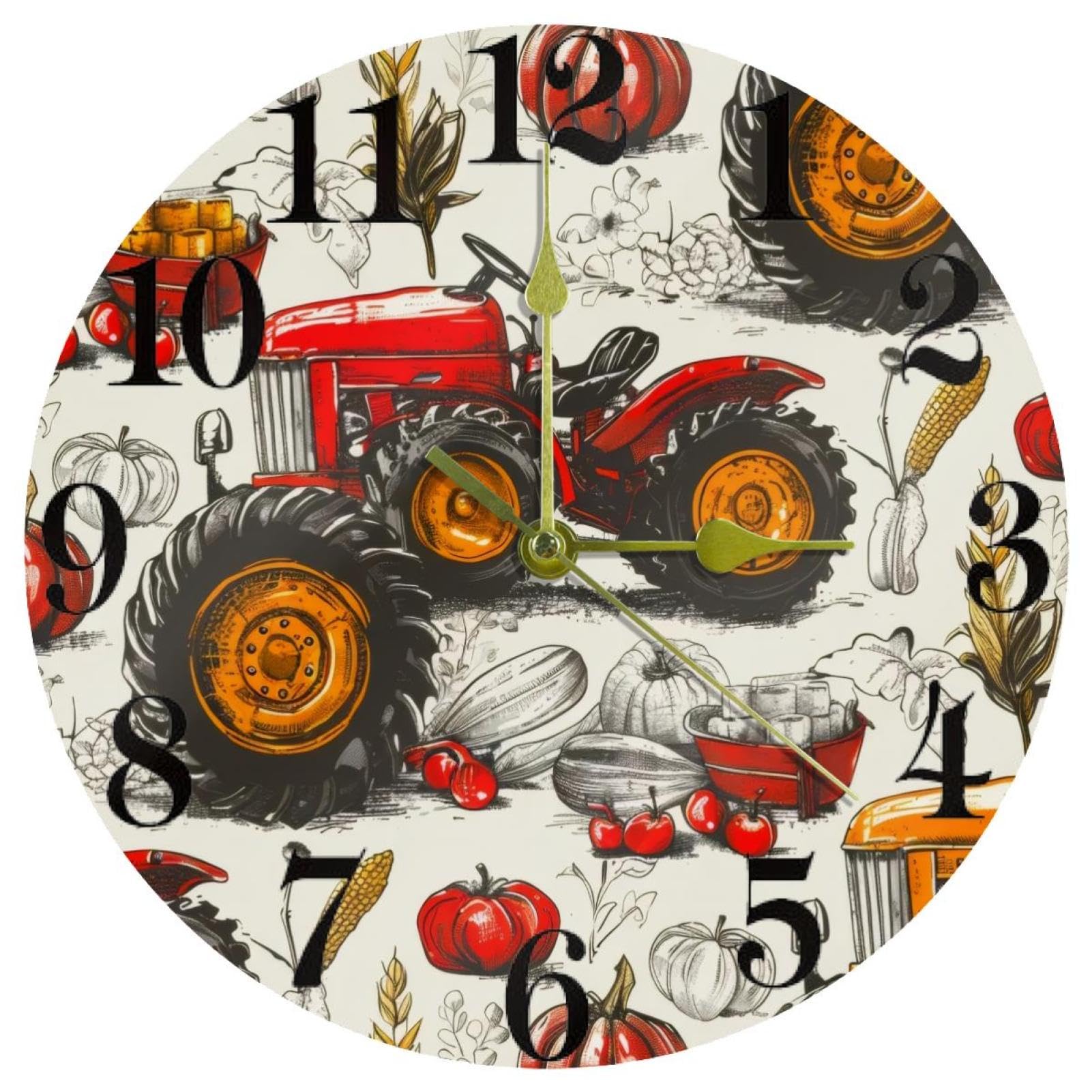 Horloge murale tracteur cadeau idéal pour chambre enfant et bureau